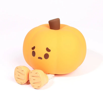 Cute Pumpkin Night light - LED, Silicone, Dimmable, Rechargeable, Perfect for Halloween Decor & Office Desk